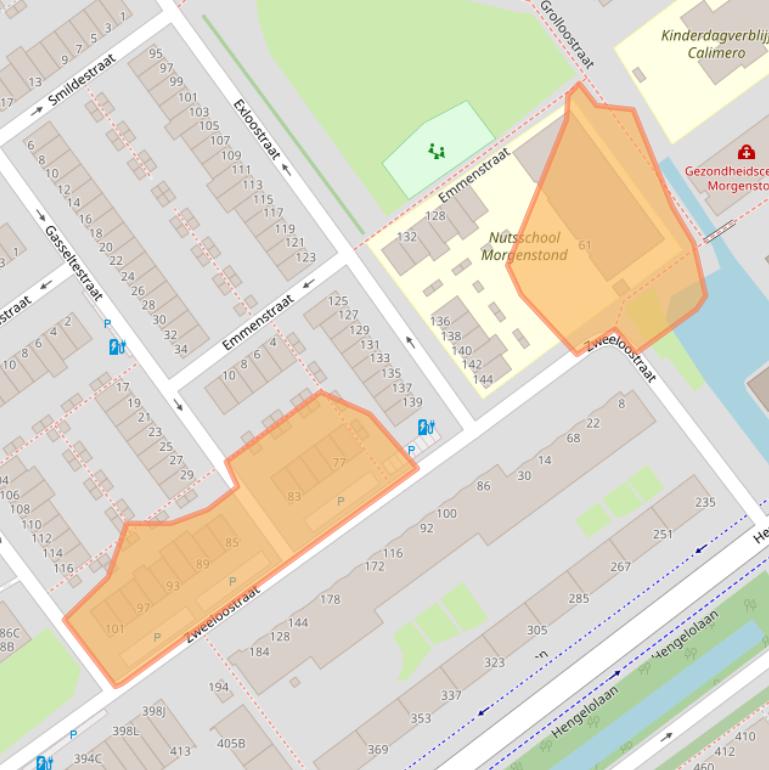 Kaart van postcodegebied 2545VC.