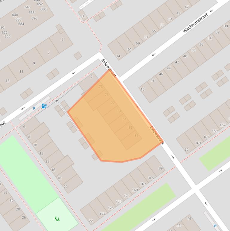 Kaart van postcodegebied 2545XN.