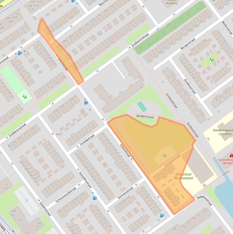 Kaart van postcodegebied 2545XT.