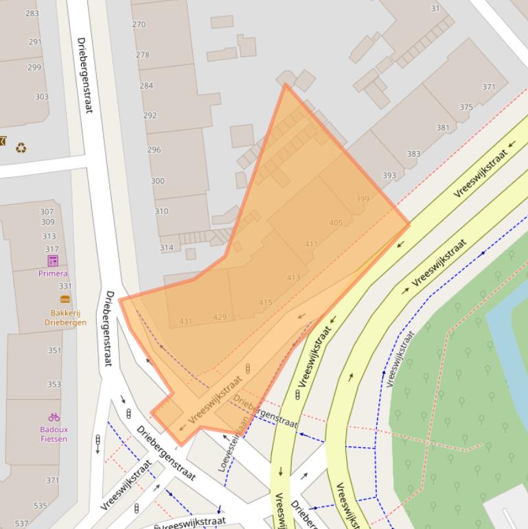 Kaart van postcodegebied 2546AM.