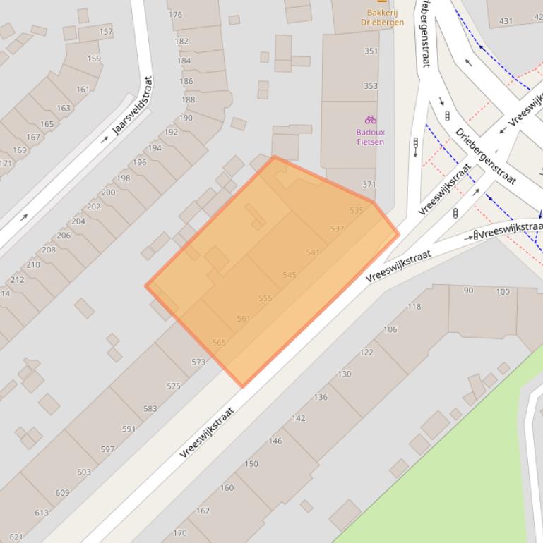 Kaart van postcodegebied 2546AN.