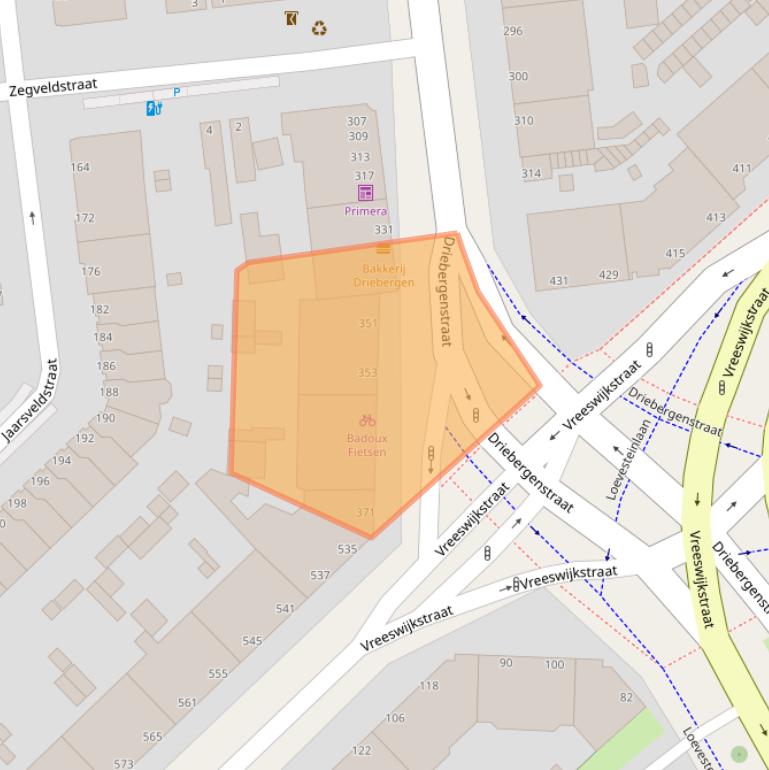 Kaart van postcodegebied 2546BK.