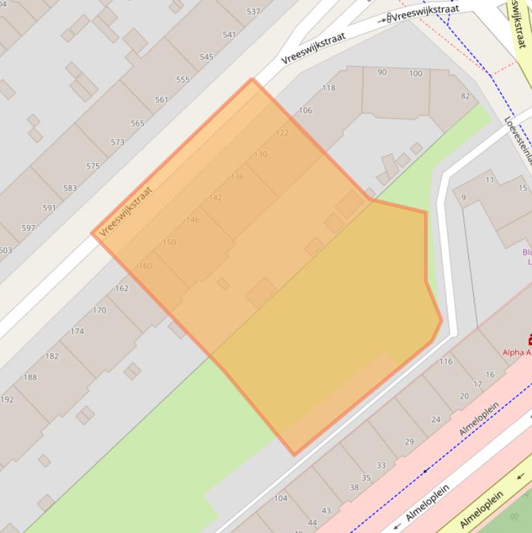 Kaart van postcodegebied 2546CB.