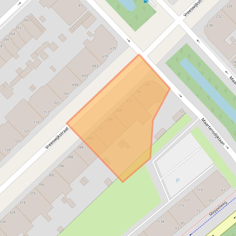 Kaart van postcodegebied 2546CE.