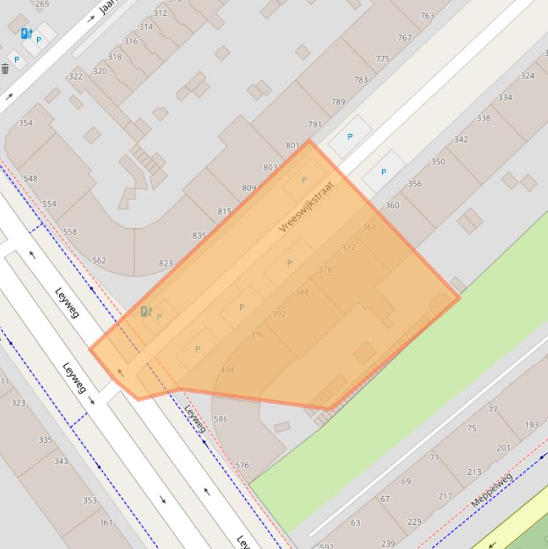 Kaart van postcodegebied 2546CJ.