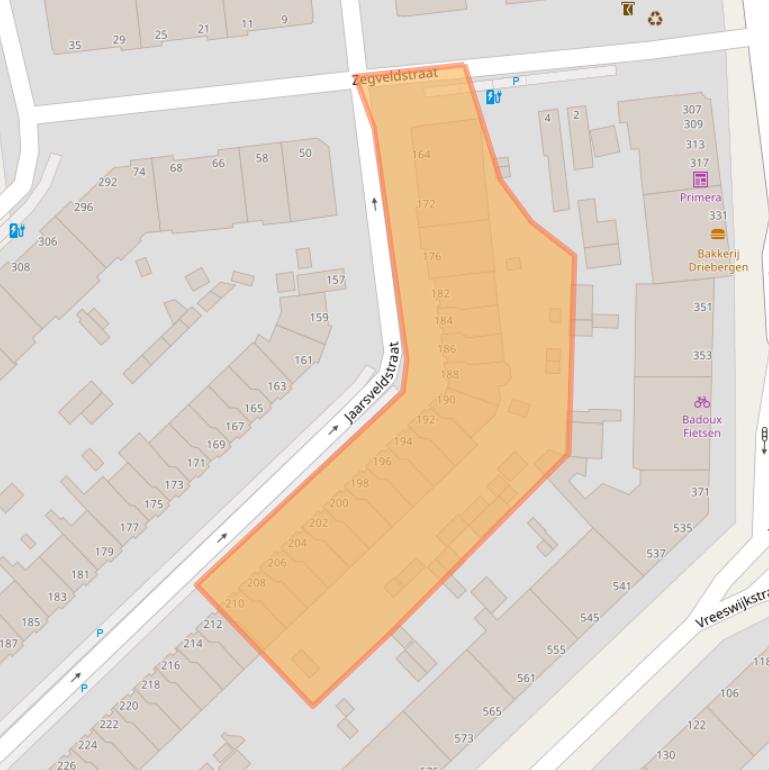 Kaart van postcodegebied 2546CV.