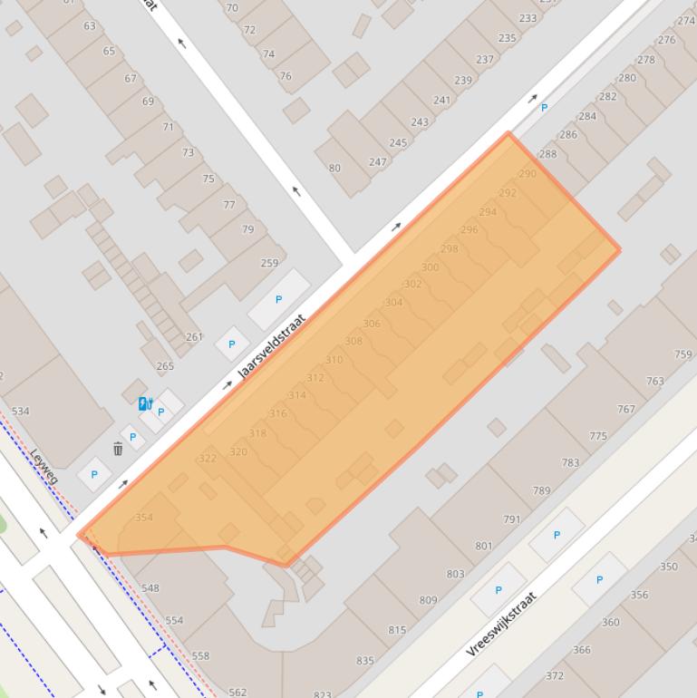 Kaart van postcodegebied 2546CZ.