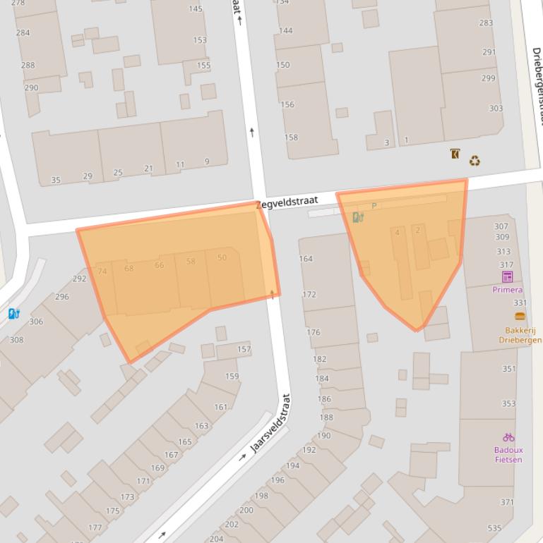 Kaart van postcodegebied 2546EB.