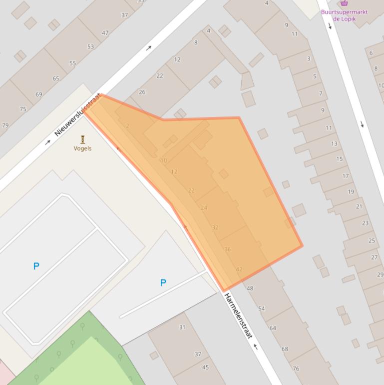 Kaart van postcodegebied 2546ED.