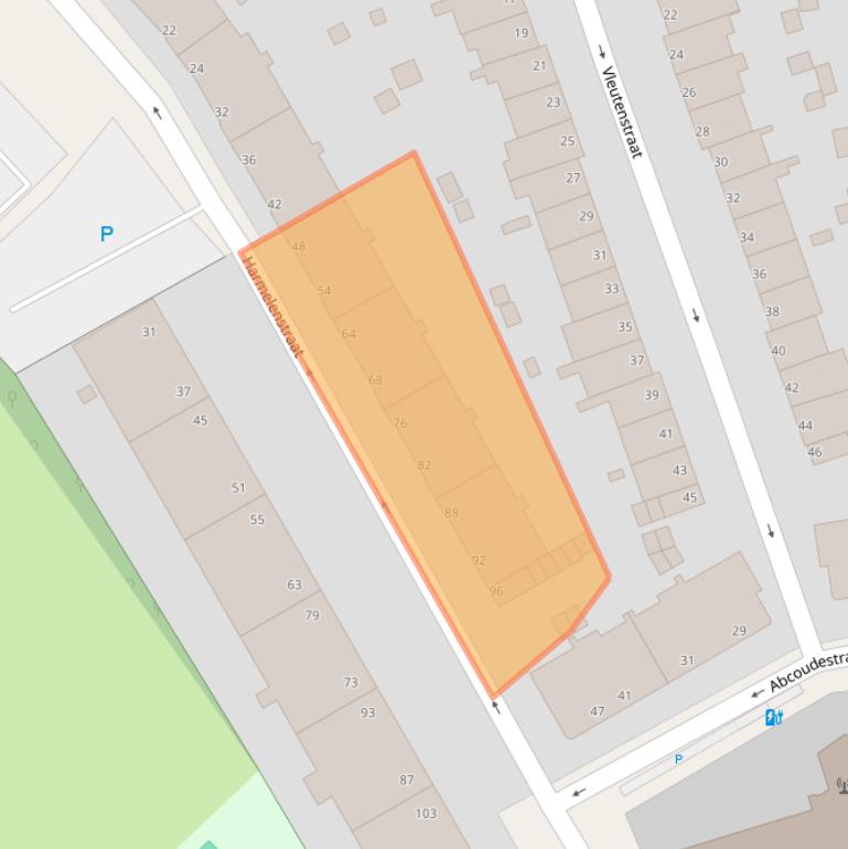 Kaart van postcodegebied 2546EE.