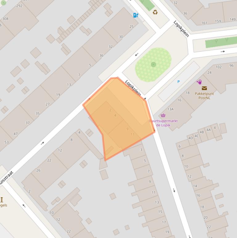 Kaart van postcodegebied 2546EK.