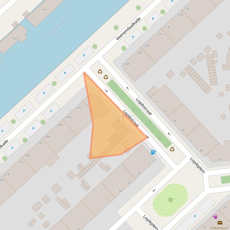 Kaart van postcodegebied 2546EN.