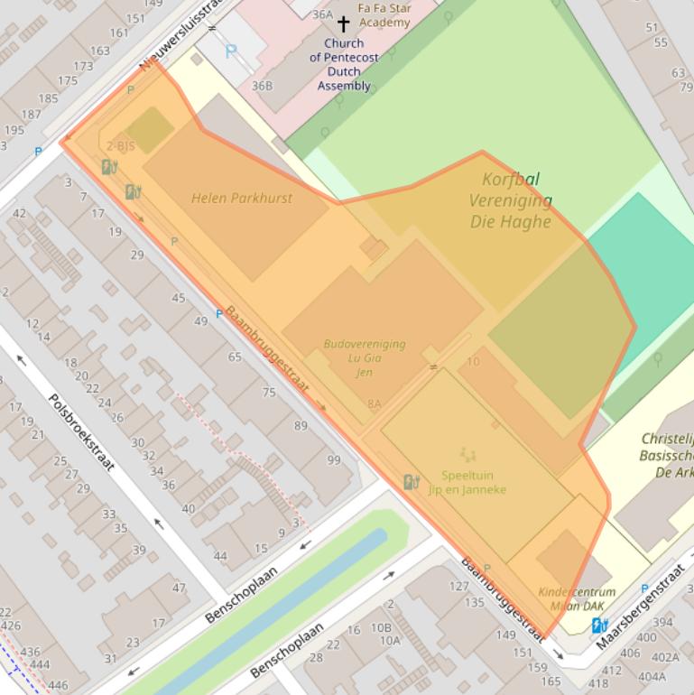 Kaart van postcodegebied 2546SK.