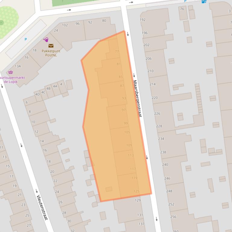 Kaart van postcodegebied 2546SN.