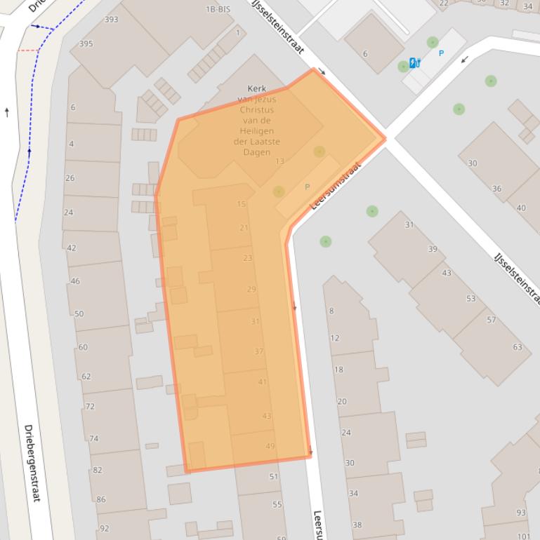 Kaart van postcodegebied 2546TE.