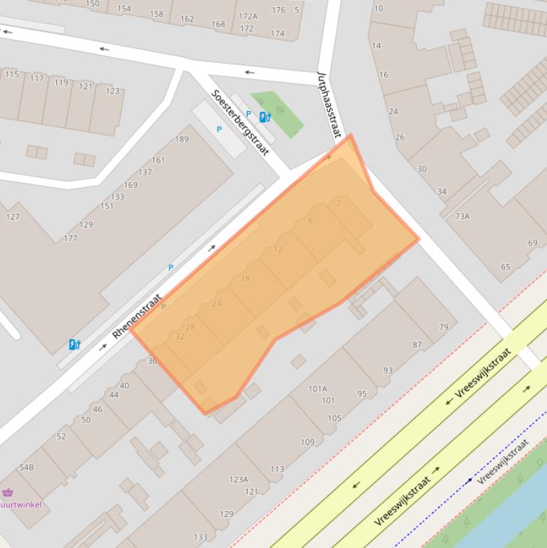 Kaart van postcodegebied 2546TT.