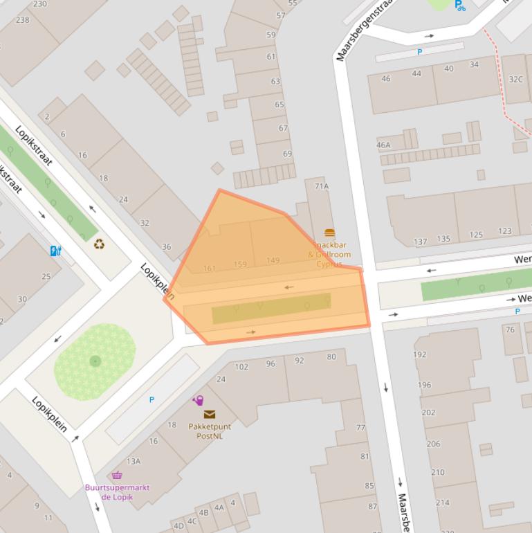 Kaart van postcodegebied 2546VE.