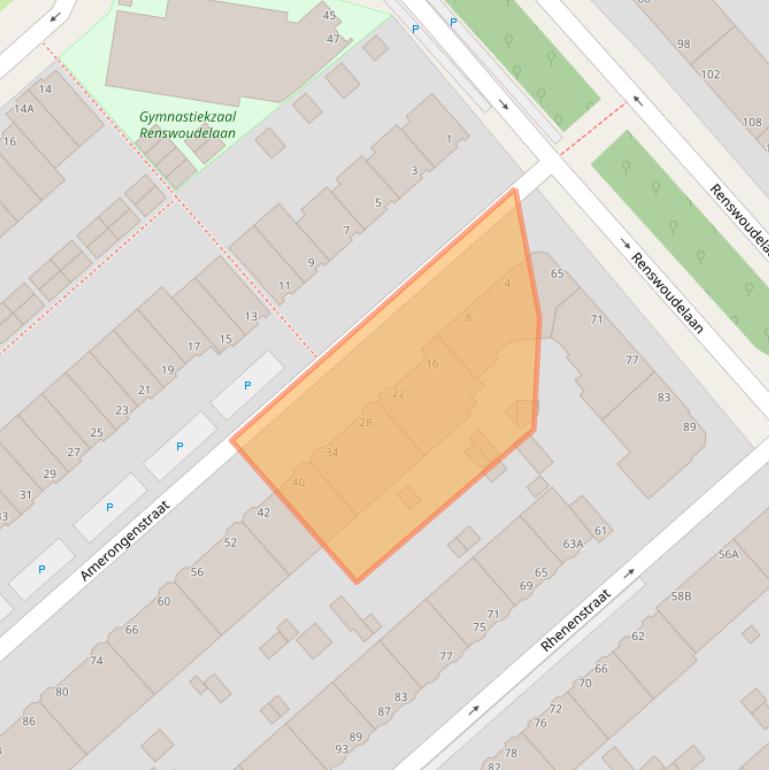 Kaart van postcodegebied 2546VW.