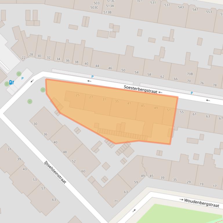 Kaart van postcodegebied 2546XM.