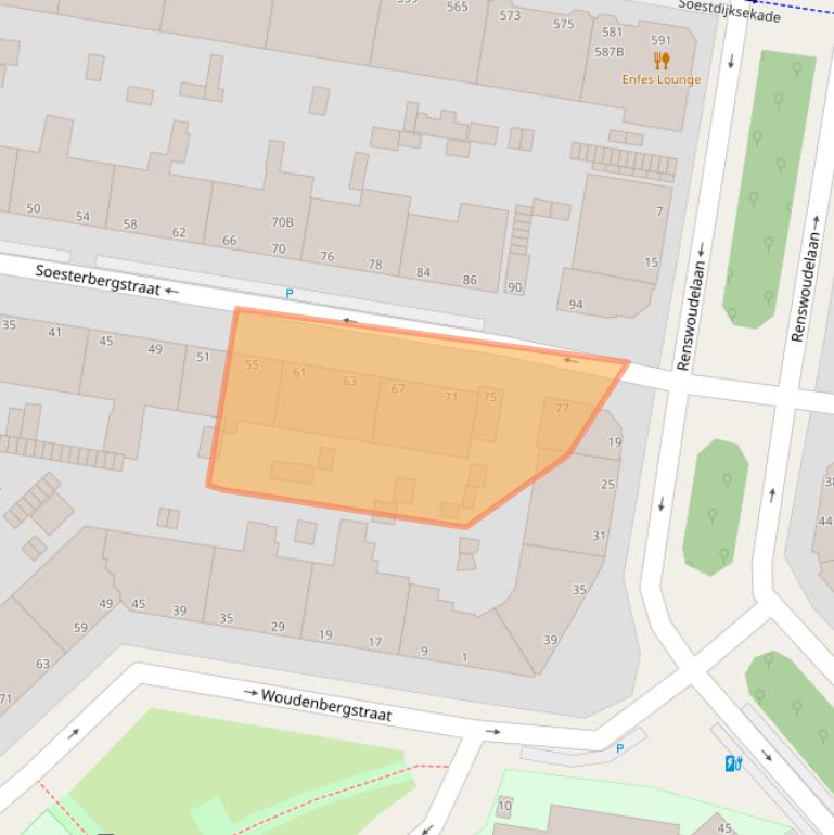 Kaart van postcodegebied 2546XN.