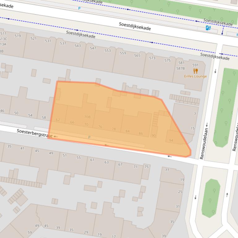 Kaart van postcodegebied 2546XV.