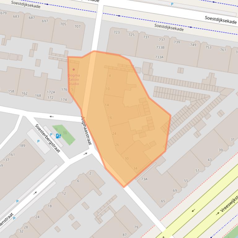 Kaart van postcodegebied 2546XZ.