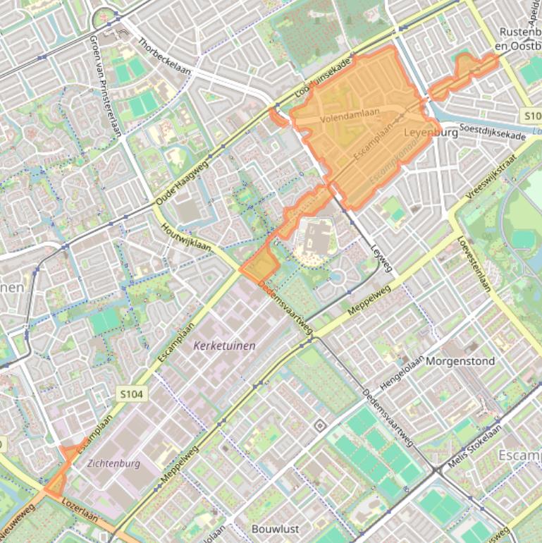 Kaart van postcodegebied 2547.