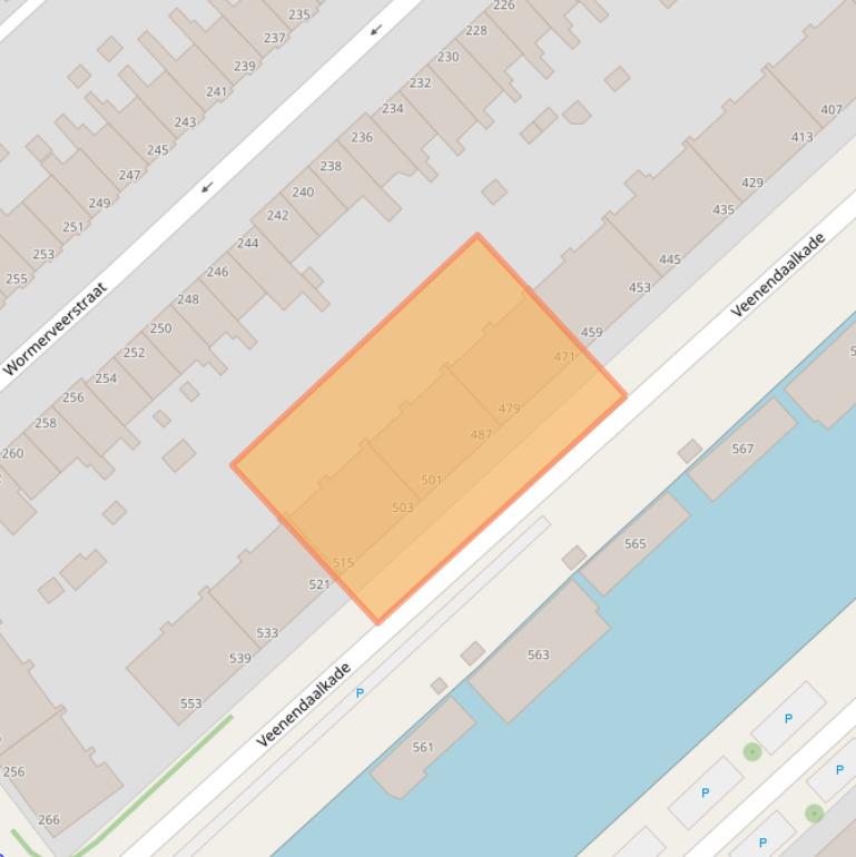 Kaart van postcodegebied 2547AM.