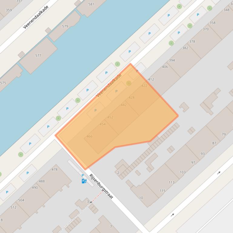 Kaart van postcodegebied 2547BB.