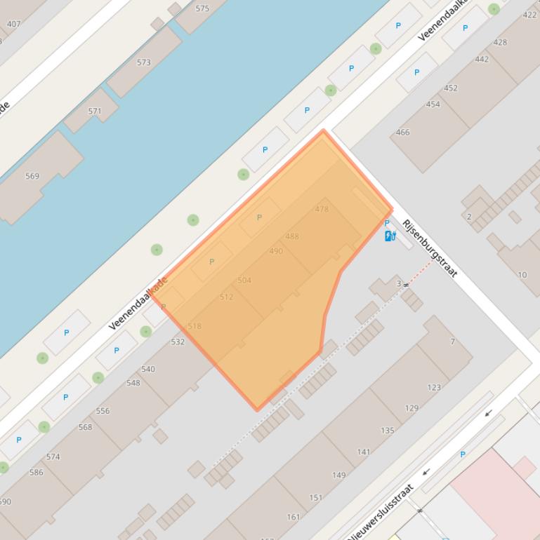 Kaart van postcodegebied 2547BC.