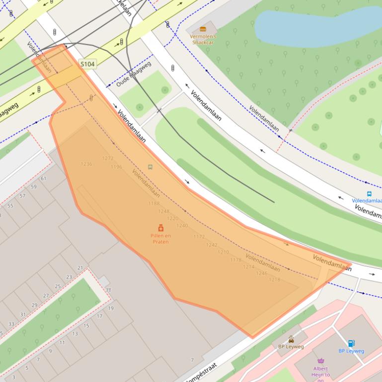 Kaart van postcodegebied 2547CZ.