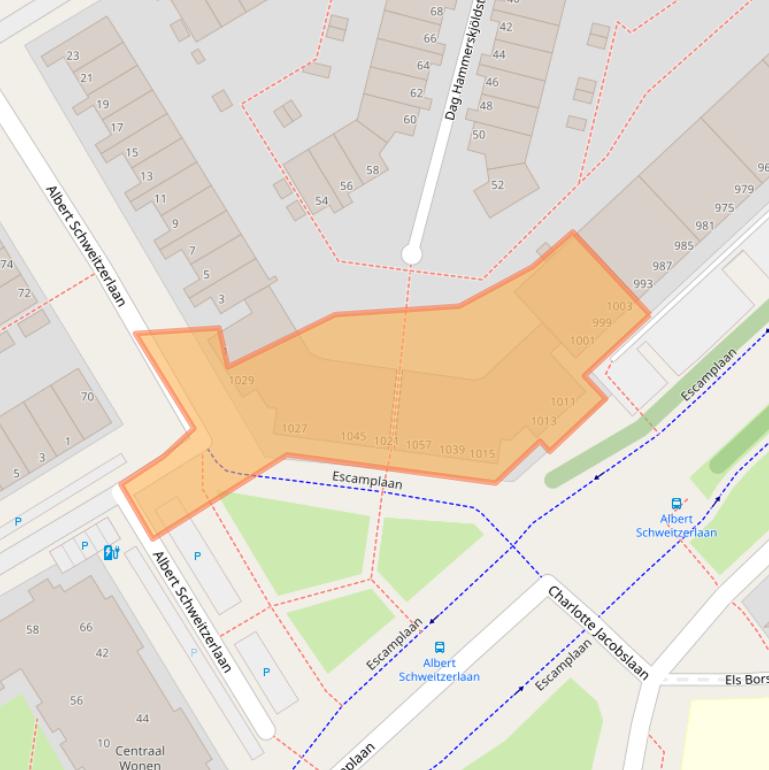 Kaart van postcodegebied 2547DW.