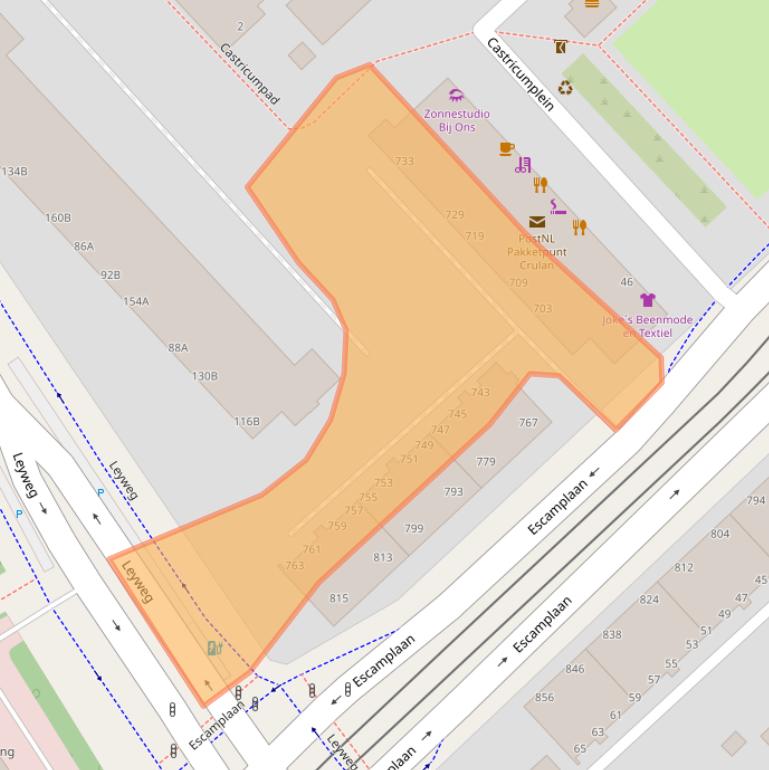 Kaart van postcodegebied 2547EG.