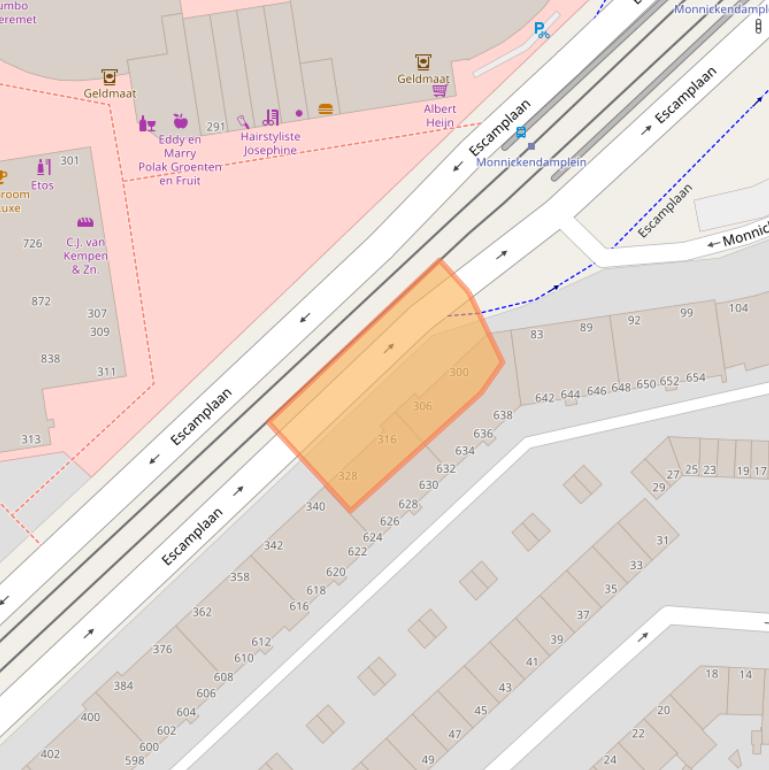 Kaart van postcodegebied 2547EK.