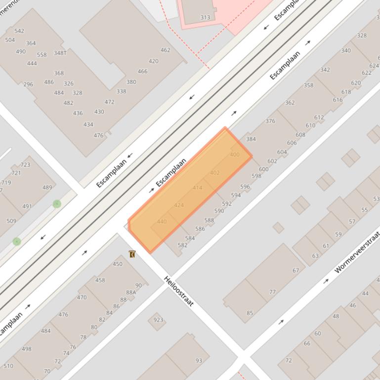 Kaart van postcodegebied 2547EM.