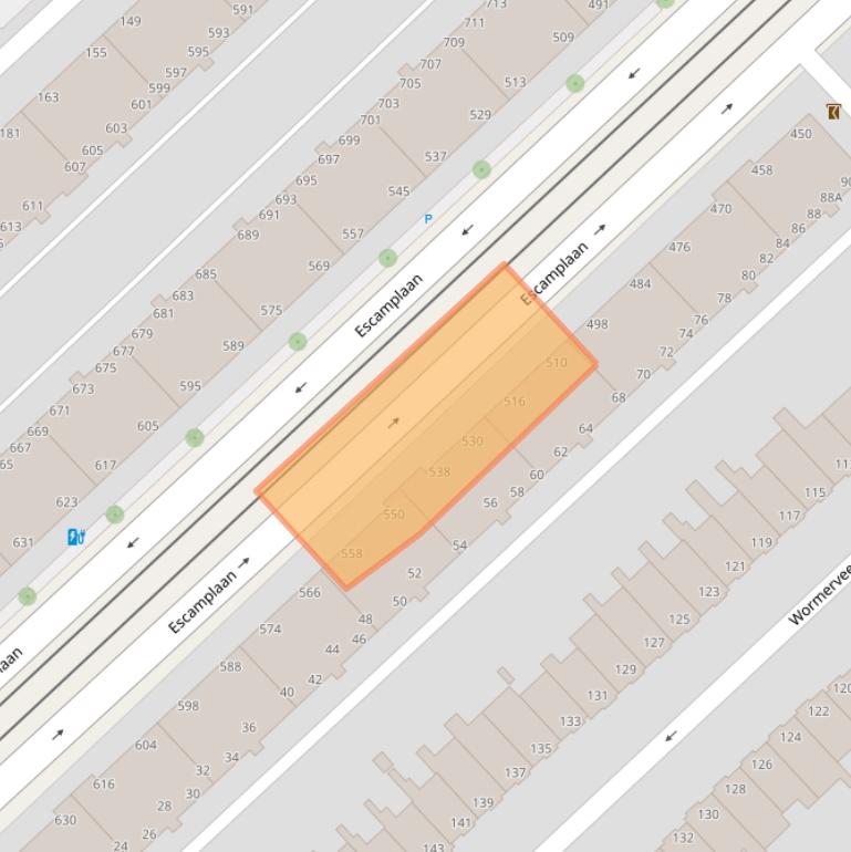 Kaart van postcodegebied 2547EP.