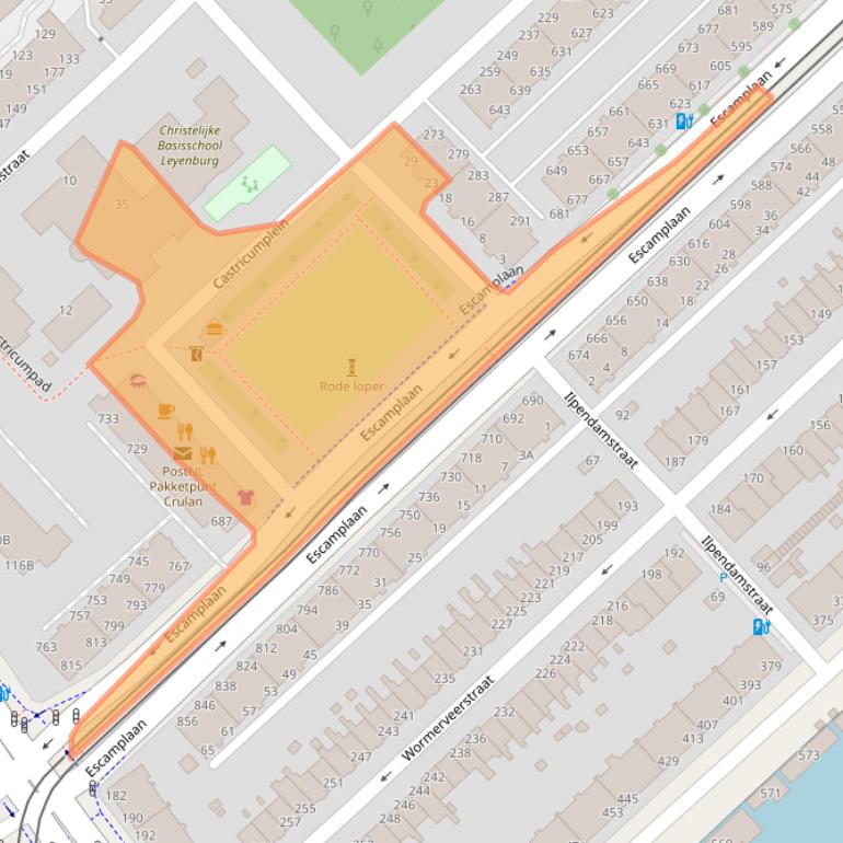 Kaart van postcodegebied 2547JA.