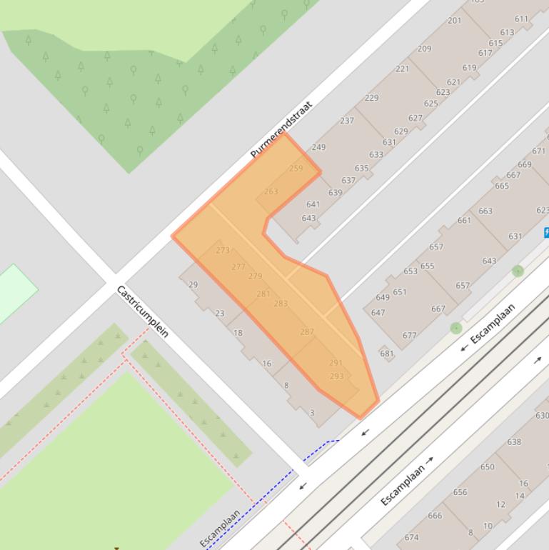 Kaart van postcodegebied 2547JE.