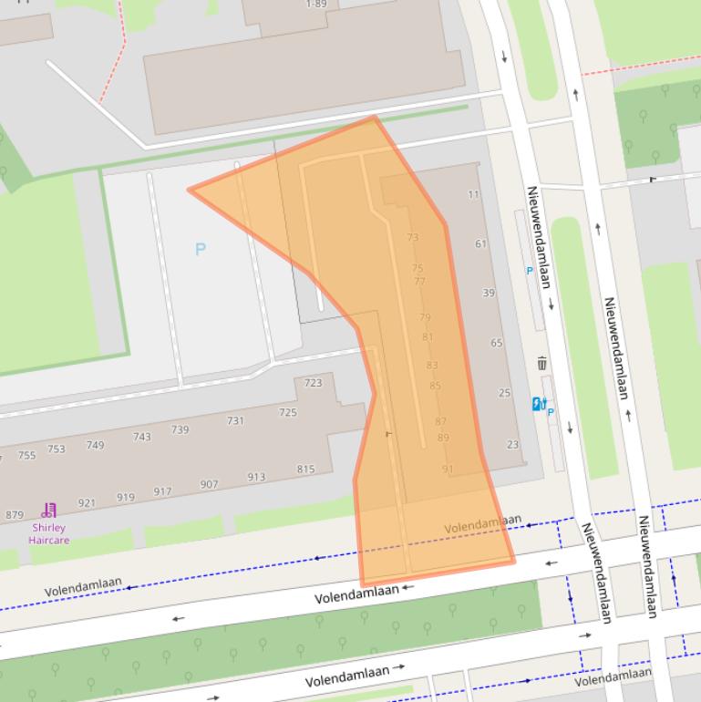 Kaart van postcodegebied 2547JJ.