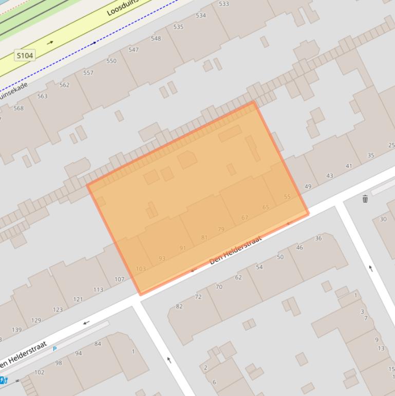 Kaart van postcodegebied 2547SC.