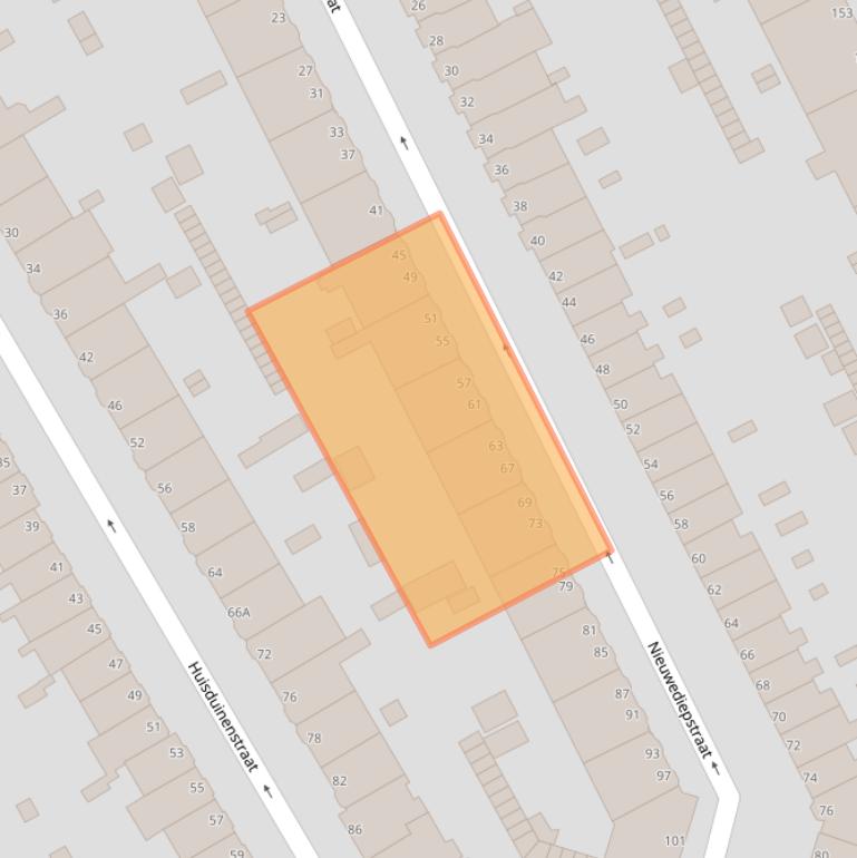 Kaart van postcodegebied 2547TG.