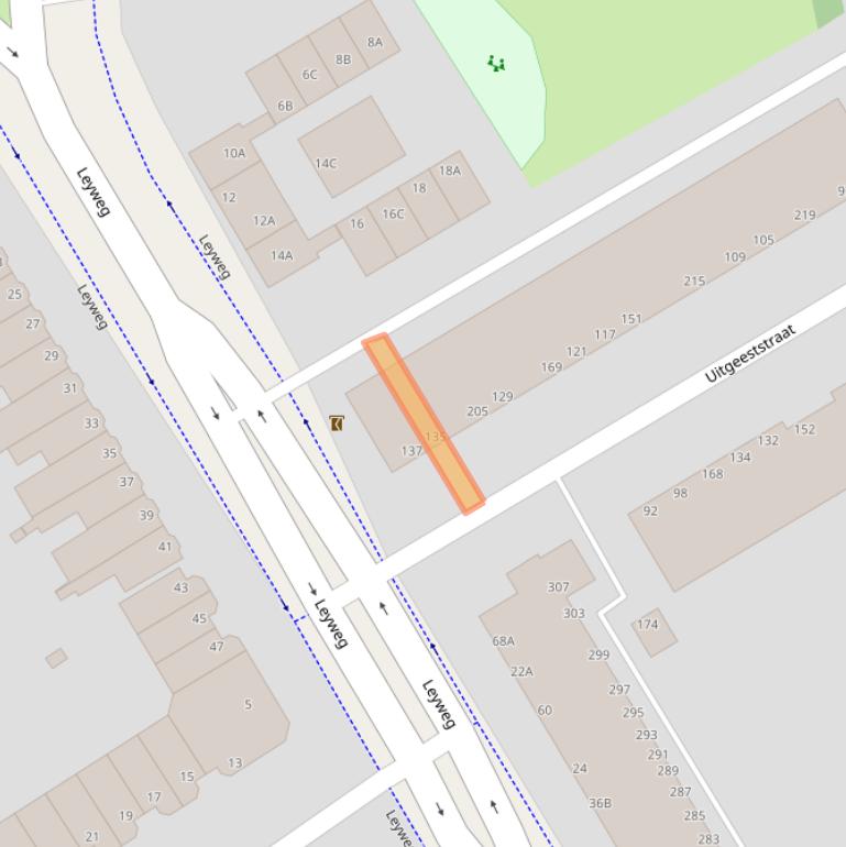 Kaart van postcodegebied 2547VE.