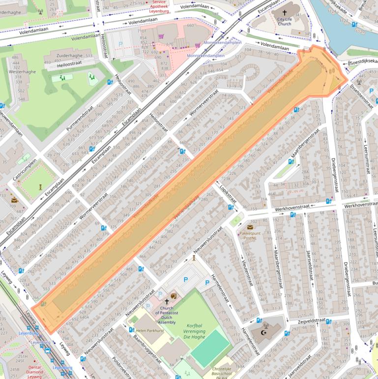 Kaart van postcodegebied 2547XJ.
