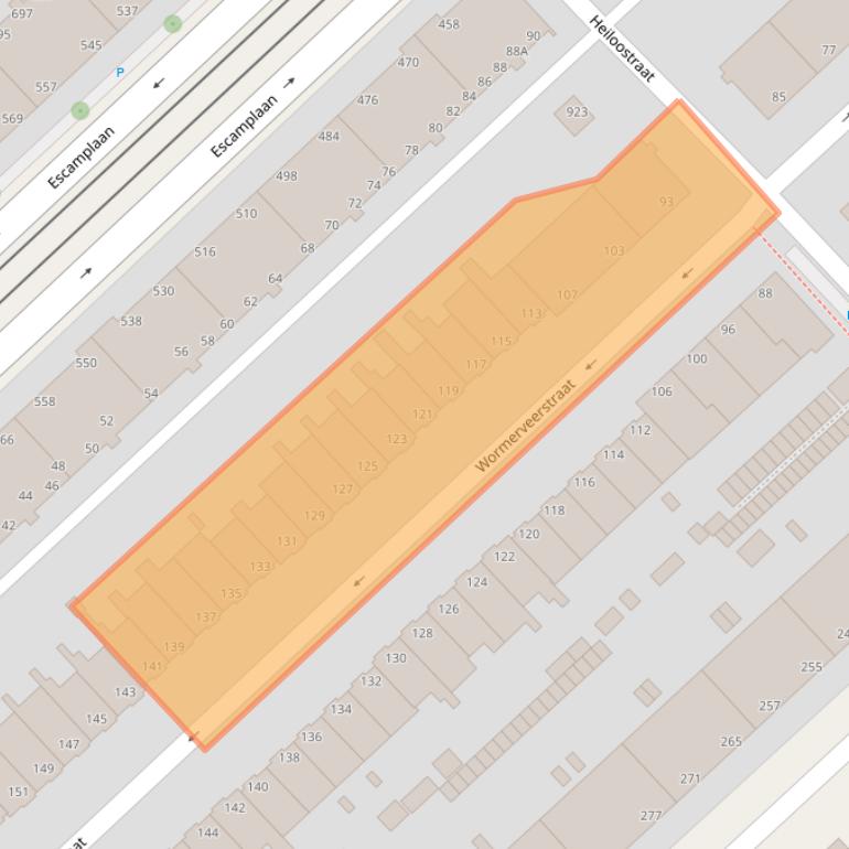 Kaart van postcodegebied 2547XM.