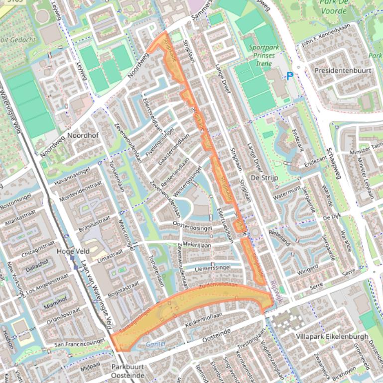 Kaart van postcodegebied 2548AH.