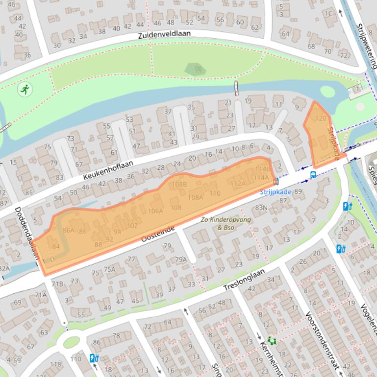 Kaart van postcodegebied 2548AN.