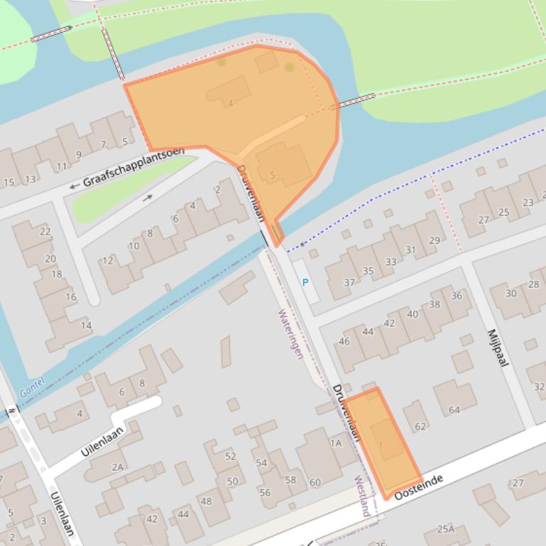 Kaart van postcodegebied 2548AS.