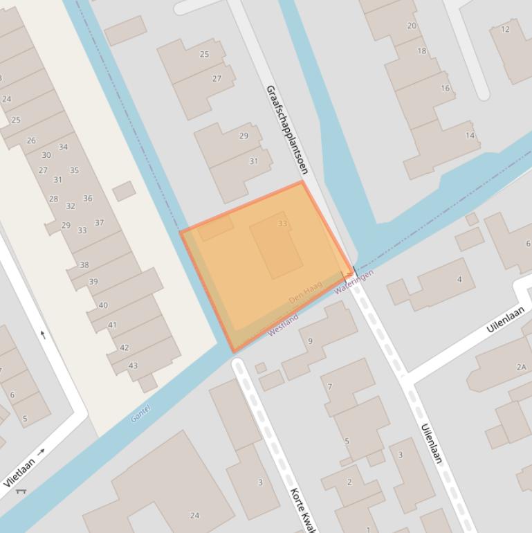 Kaart van postcodegebied 2548AT.