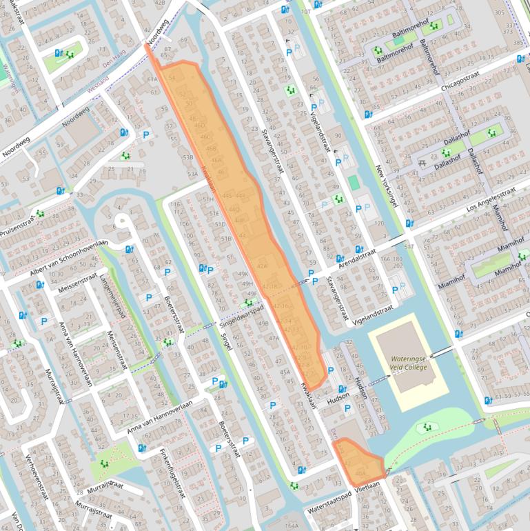 Kaart van postcodegebied 2548AV.