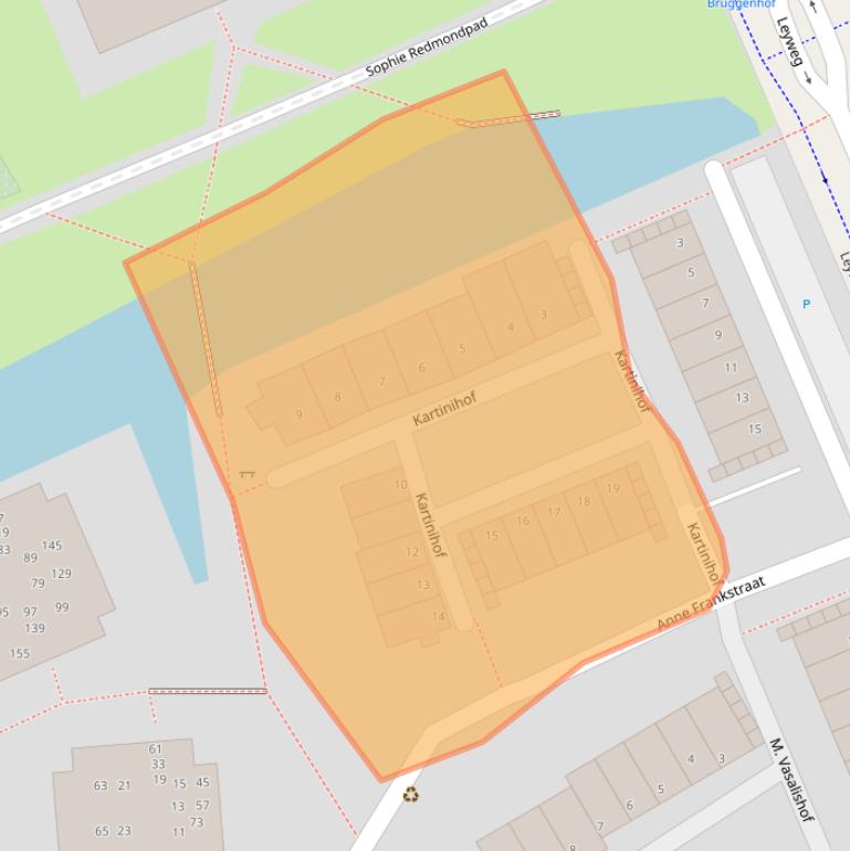 Kaart van postcodegebied 2548BB.